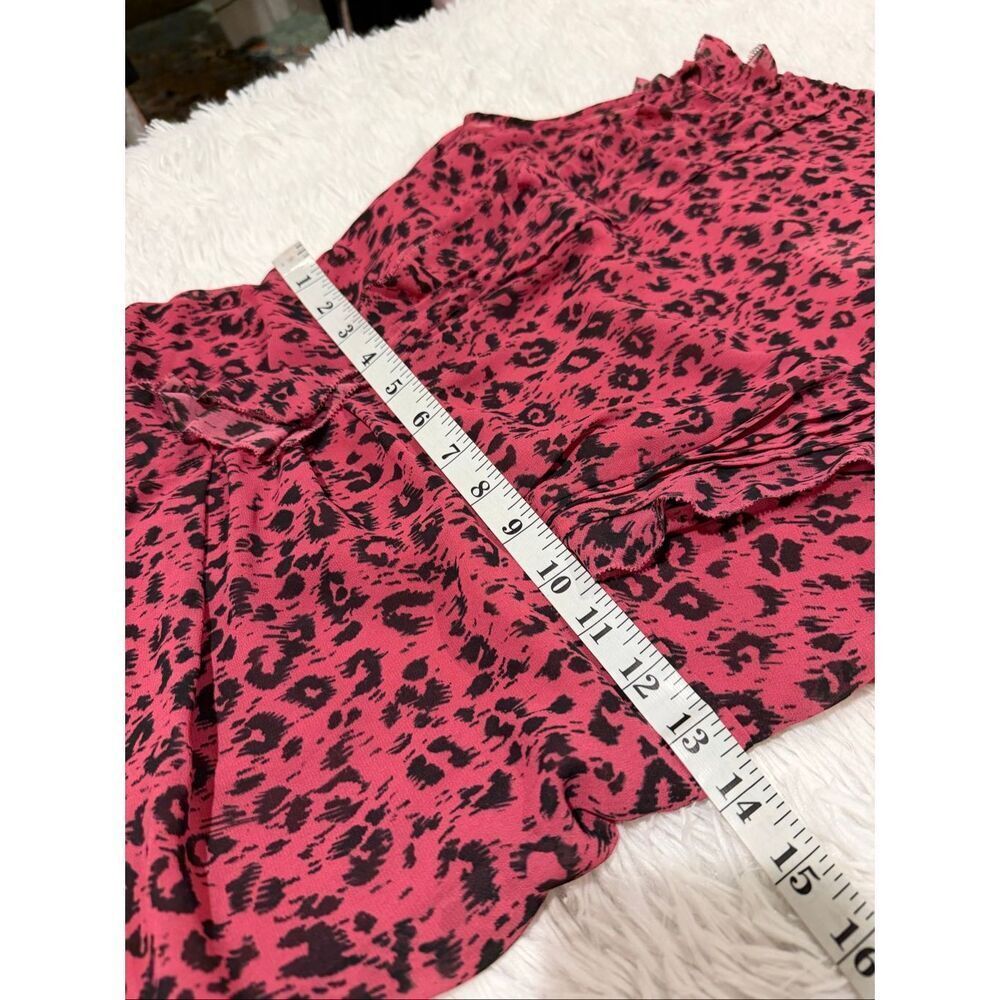 AllSaints Hali Roar Leopard Mini Dress in Black Pink Size 6 - Picture 5 of 9